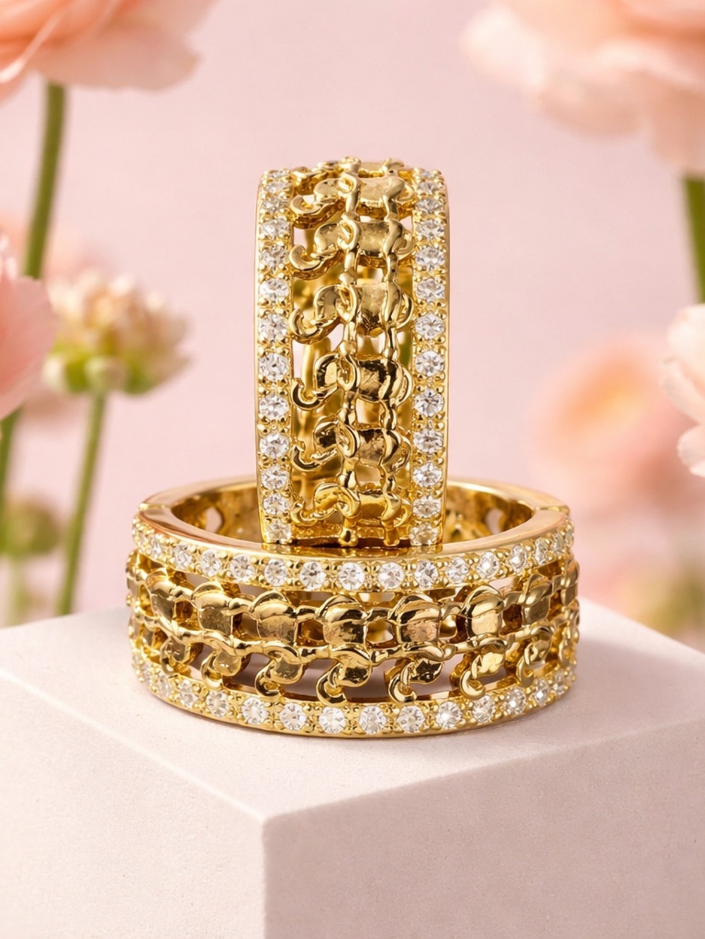 14kt gold over sterling elephant hoop earrings